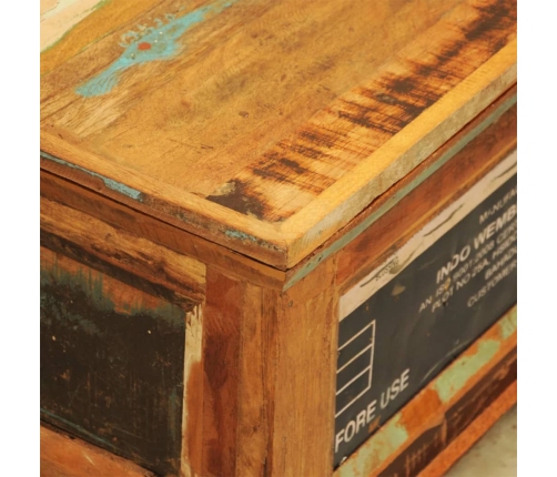 vidaXL kafijas galdiņš, uzglabāšanas lāde, antīks, pārstrādāts koks