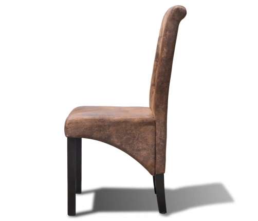 vidaXL virtuves krēsli, 2 gab., brūni, mākslīgā āda