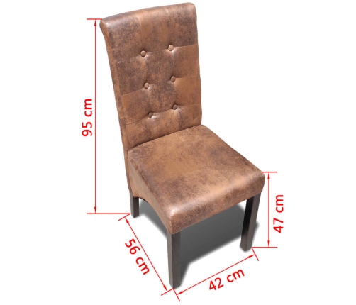 vidaXL virtuves krēsli, 2 gab., brūni, mākslīgā āda