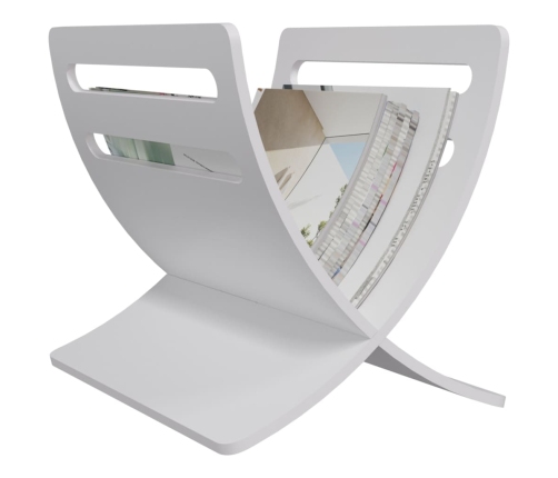 vidaXL žurnālu turētājs, balts koks