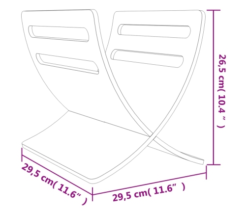 vidaXL žurnālu turētājs, balts koks