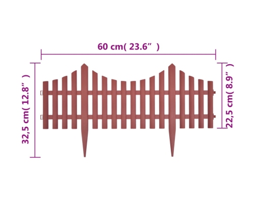vidaXL zāliena sadalītāji, 17 gab., 10 m, brūni