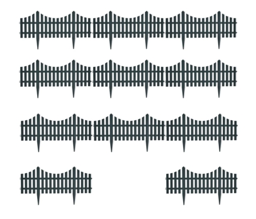 vidaXL zāliena sadalītāji, 17 gab., 10 m, zaļi