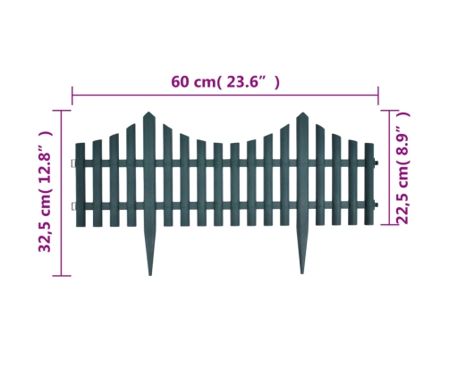 vidaXL zāliena sadalītāji, 17 gab., 10 m, zaļi