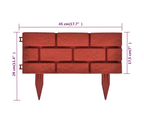 Zāliena apmales, ķieģeļu dizains, 11 gab.