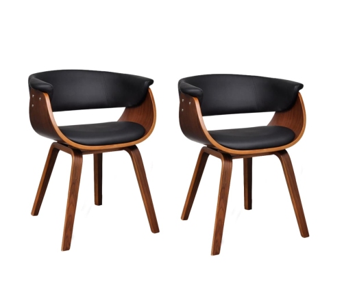 vidaXL virtuves krēsli, 2 gab., liekts koks un mākslīgā āda