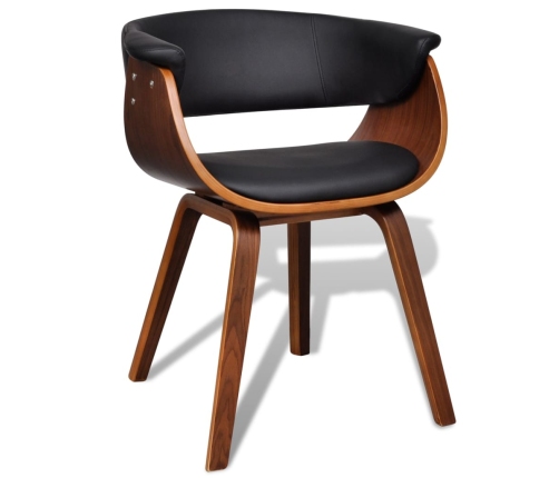 vidaXL virtuves krēsli, 2 gab., liekts koks un mākslīgā āda