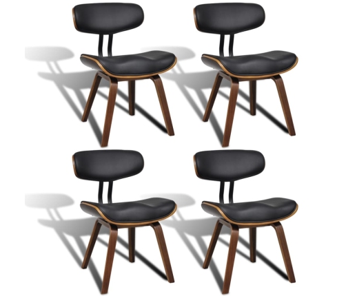 vidaXL virtuves krēsli, 4 gab., liekts koks un mākslīgā āda