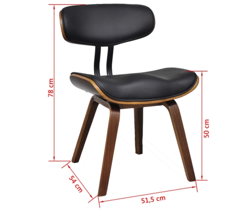 vidaXL virtuves krēsli, 6 gab., liekts koks un mākslīgā āda