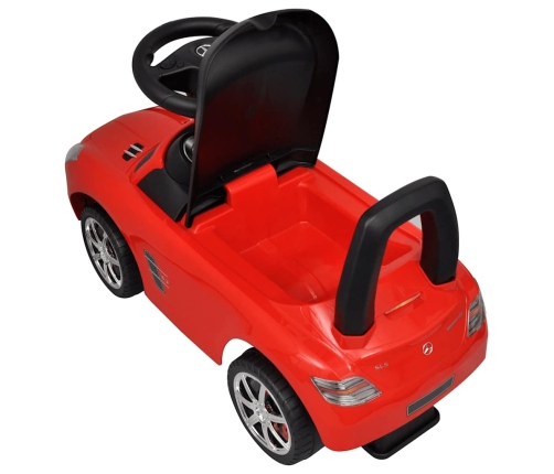 vidaXL bērnu auto, stumjams ar kājām, sarkans