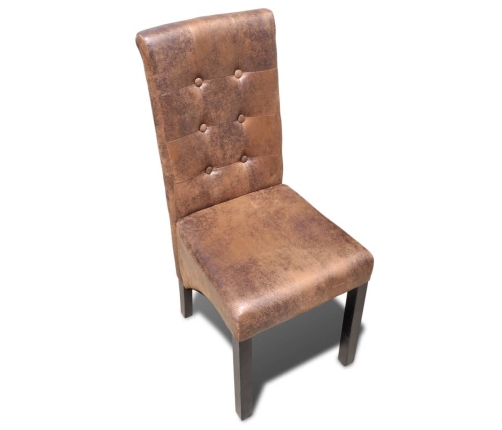 vidaXL virtuves krēsli, 4 gab., brūna mākslīgā āda