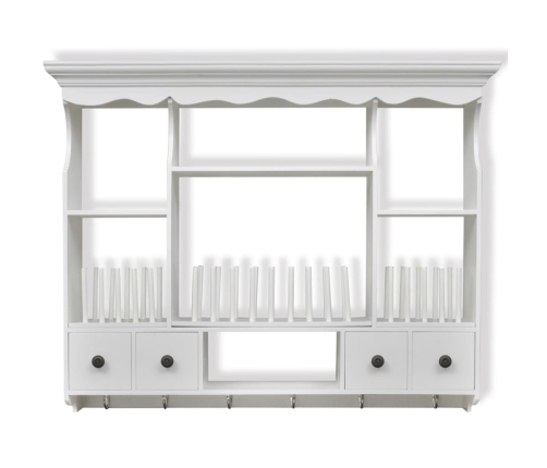 vidaXL virtuves sienas plaukts, balts koks