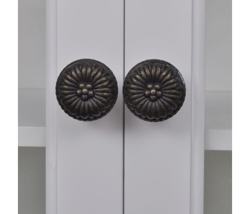 vidaXL virtuves sienas skapītis, stikla durvis, balts koks