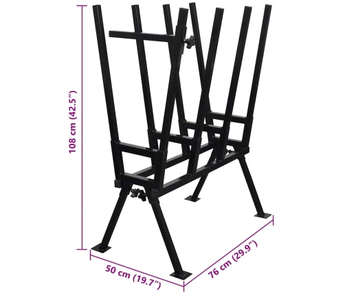 Malkas Zāģēšanas Statīvs Ar Pulvera Pārklājumu, Melns