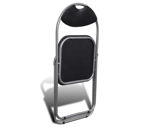 vidaXL virtuves krēsli, saliekami, 2 gab., melna mākslīgā āda, tērauds