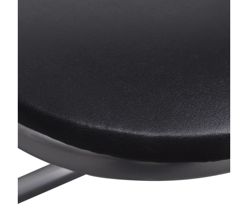 vidaXL virtuves krēsli, saliekami, 2 gab., melna mākslīgā āda, tērauds