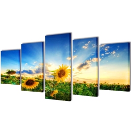 Modulārā Foto Glezna Saulespuķe 200 X 100 Cm