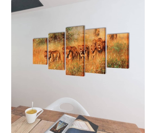 Modulārā Foto Glezna Lauvas 100 x 50 cm