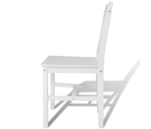 vidaXL virtuves krēsli, 2 gab., balti, priedes koks