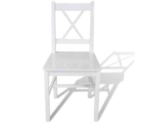 vidaXL virtuves krēsli, 4 gab., balti, priedes koks