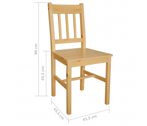 vidaXL virtuves krēsli, 4 gab., priedes koks