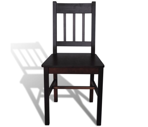 vidaXL virtuves krēsli, 4 gab., tumši brūni, priedes koks