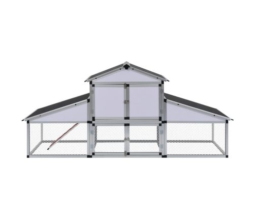 vidaXL vistu būris ar vietu pastaigām un perētavu, alumīnijs