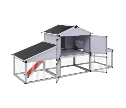 vidaXL vistu būris ar vietu pastaigām un perētavu, alumīnijs