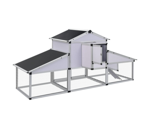 vidaXL vistu būris ar vietu pastaigām un perētavu, alumīnijs