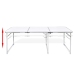 Saliekams kempinga galds un 6 taburetes, regulējams augstums, 180x60cm