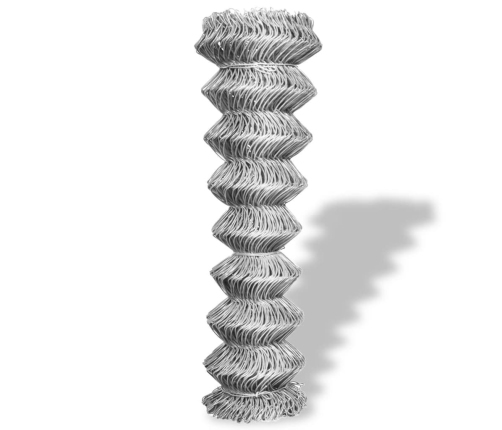 vidaXL stiepļu žogs, cinkots tērauds, 15x1 m, sudraba krāsā