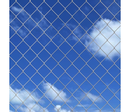 vidaXL stiepļu žogs, cinkots tērauds, 15x1 m, sudraba krāsā