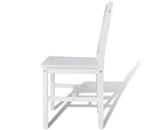 vidaXL virtuves krēsli, 6 gab., balti, priedes koks