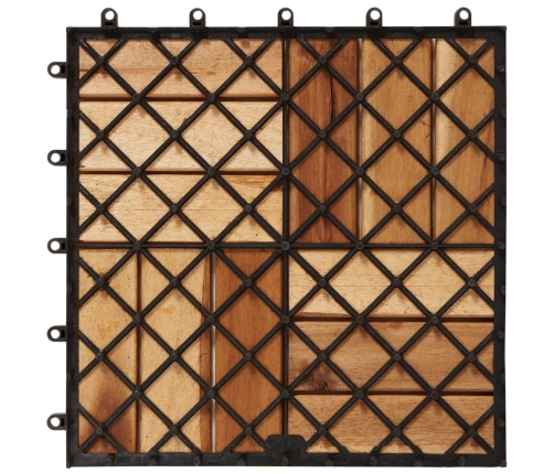 vidaXL terases flīzes, 10 gab., 30x30 cm, akācijas koks