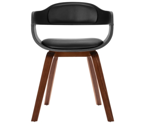 vidaXL virtuves krēsls, izliekts koks, mākslīgā āda