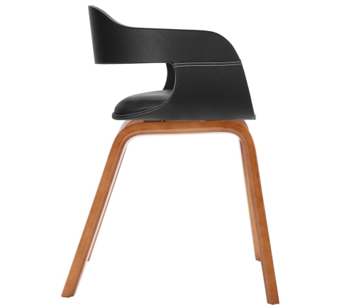 vidaXL virtuves krēsls, izliekts koks, mākslīgā āda