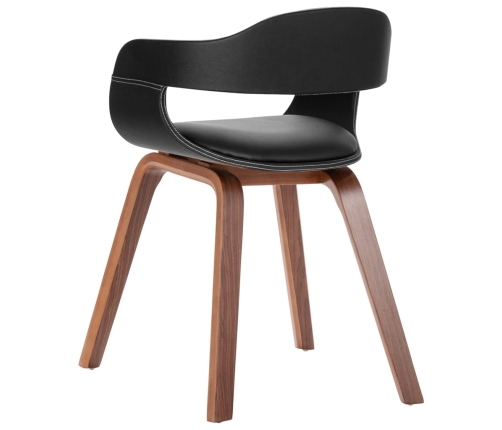 vidaXL virtuves krēsls, izliekts koks, mākslīgā āda