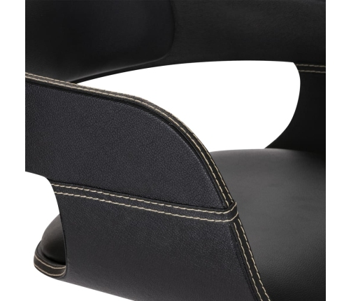 vidaXL virtuves krēsls, izliekts koks, mākslīgā āda