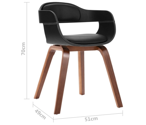 vidaXL virtuves krēsls, izliekts koks, mākslīgā āda