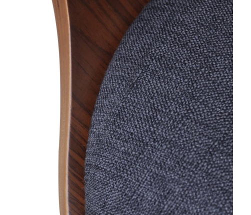 vidaXL virtuves krēsli, 4 gab., izliekts koks un audums, tumši pelēki