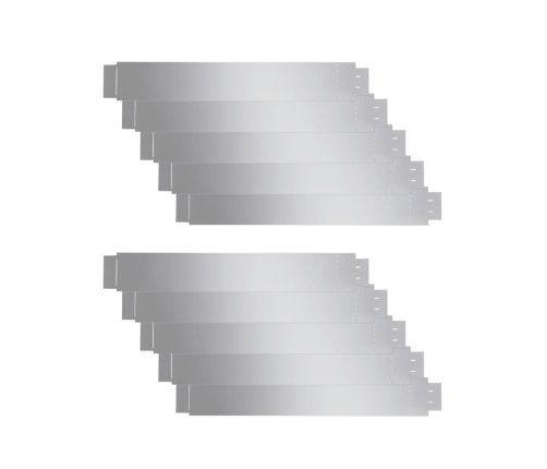 Zāliena apmales, 10 gab., cinkots tērauds, 100x14 cm