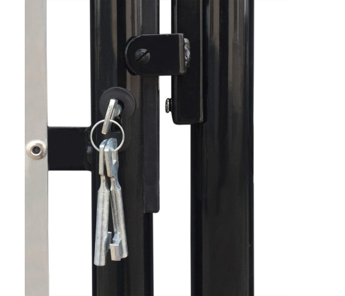 vidaXL vienviru vārti, melni, 100x125 cm