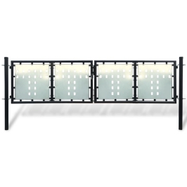 Vienviru Vārti, Melni, 300X125 Cm Vidaxl