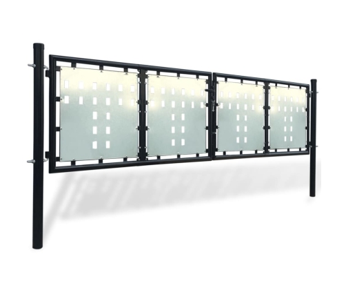 vidaXL vienviru vārti, melni, 300x125 cm