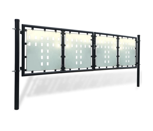 vidaXL vienviru vārti, melni, 300x150 cm