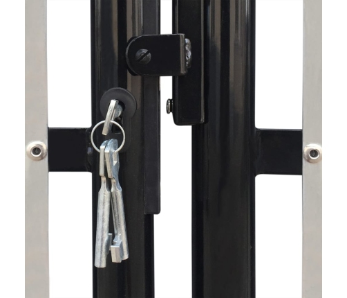 vidaXL vienviru vārti, melni, 300x150 cm