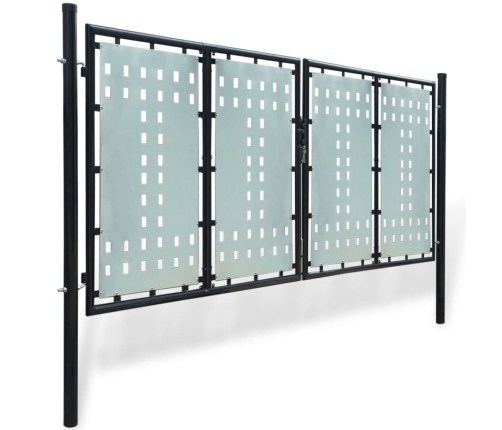 vidaXL vienviru vārti, melni, 300x175 cm