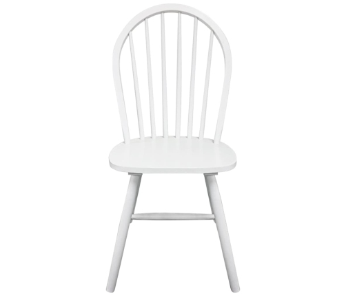 vidaXL virtuves krēsli, 2 gab., balts gumijas masīvkoks