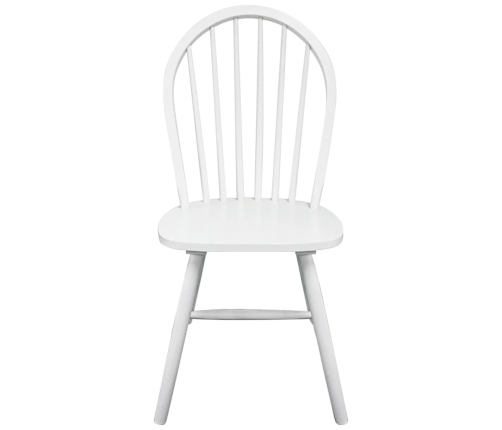 vidaXL virtuves krēsli, 4 gab., balti, masīvs gumijkoks