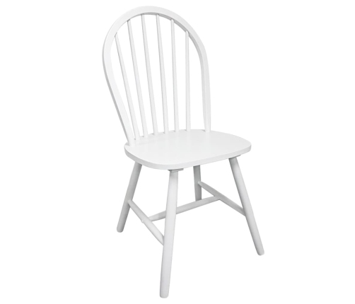 vidaXL virtuves krēsli, 4 gab., balti, masīvs gumijkoks